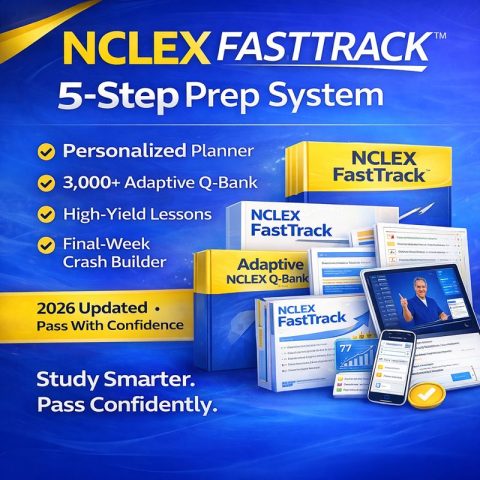 Ace NCLEX - A 5-Step NCLEX Prep System with Personalized Planner, High-Yield Lessons & Adaptive Q-Bank (2026 Updated)